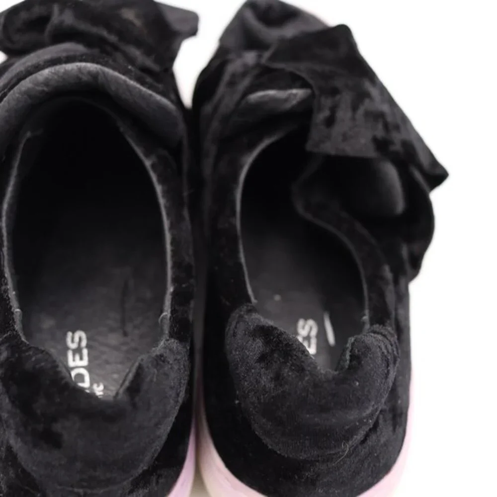 Jslides Velvet Black Bow Velour Platform Slides 9 Annabell
